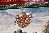 Detail from a mural painting with a 'Ramakien' motif - Thai version of the Indian Ramayana - from the temple complex of the Emerald Buddha, Bangkok (late 18th century) 